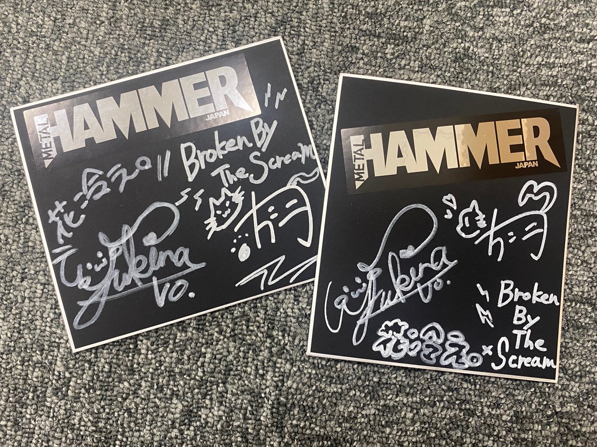 MetalHammer_Jp's tweet photo. 《ユキナ（#花冷え。）×カグラ（#BrokenByTheScream）サイン入り色紙プレゼント企画》開催🙌

応募方法👇
期間：2/24（金）〜3/5（日）
◎@MetalHammer_Jpをフォロー
◎投稿を引用���ツイート

たくさんのご応募お待ちしております✨

ふたりの���場は3/13発売Vol.13＜https://t.co/ur81bwQnQv＞にて😳 https://t.co/kAFka2Yn5Z