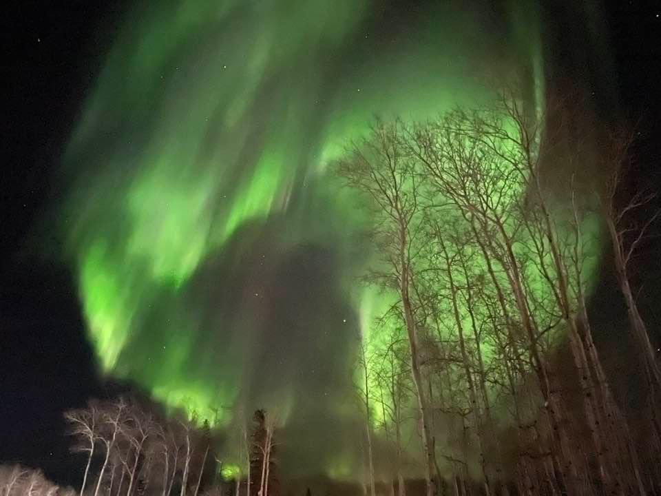 DeneLegalEagle's tweet photo. Northern lights and a big bag full of dry meat. What more could ask I for? 🥰 #birthdaygirl #denethings https://t.co/o4dIbkP4Ca