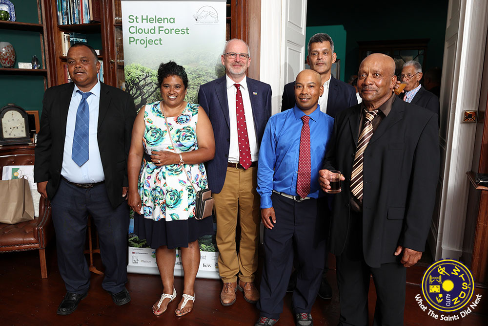 SaintsDidNext's tweet photo. Reception at Plantation last night, in recognition of the work undertaken by the Cloud Forest Team.
A few long-service awards handed out as well. 2/2

#wtsdn #sthelenaisland #sthelena #sthelenaconservation #cloudforestproject https://t.co/OxLivRFzFj