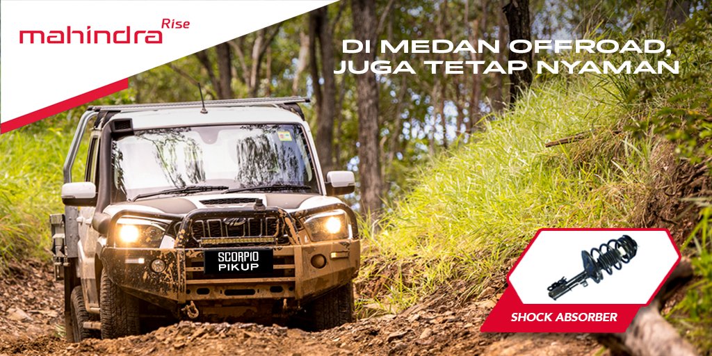 Mahindra_id's tweet photo. Shock absorber adalah komponen penting yg terus dikembangkan fungsinya, yaitu untuk meredam tekanan yang ditimbulkan medan yang dilewati kendaraan. Kenyamanan dan keamanan mengemudi, termasuk saat mengangkut barang, jadi perhatian yang terus diberi porsi penting. #MahindraScorpio https://t.co/Mn9YYTqSoI