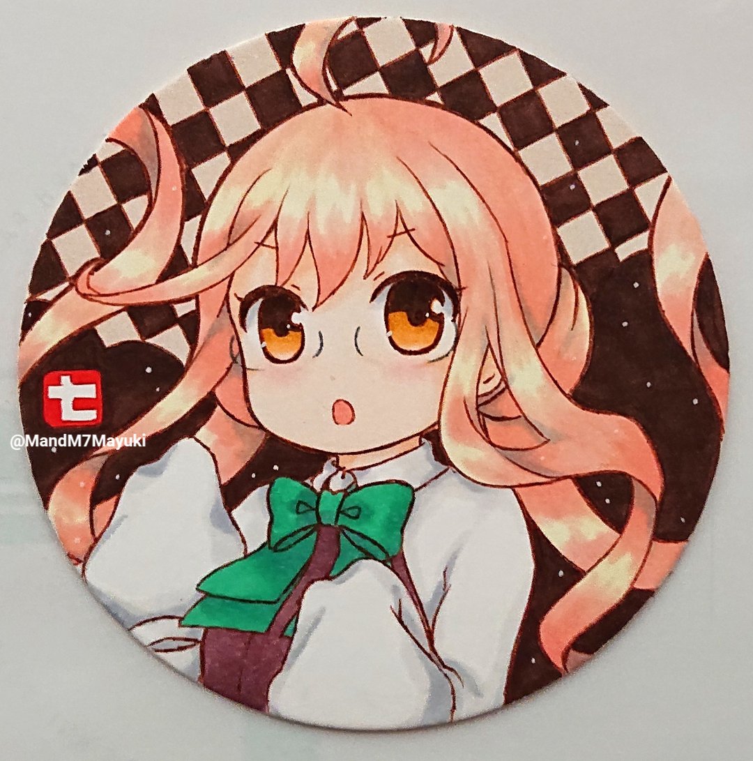 巻雲(艦これ) 「コピックのコースターカードをいただいたので、ちょっと描いてみた巻雲ちゃん(*'∇」|七綾 真雪@神戸かわさきのイラスト