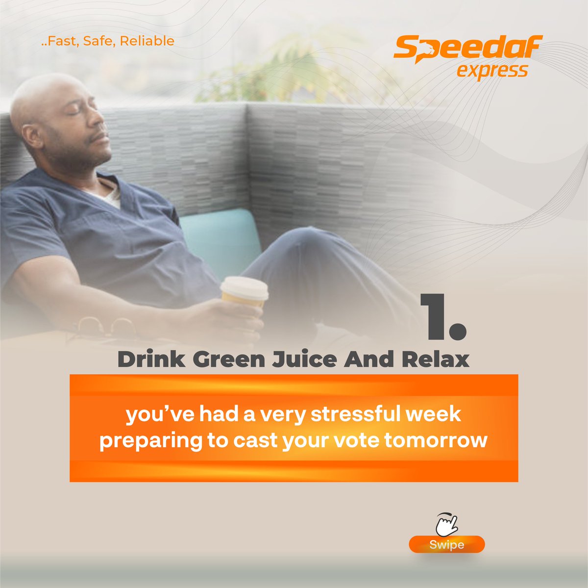 Officialspeedaf's tweet photo. As we all prepare to cast our votes tomorrow, let’s also remember to take protective measures.
May the best candidate win🧡
#speedafexpress #speedafapp #2023elections https://t.co/lCDjL1gPiw