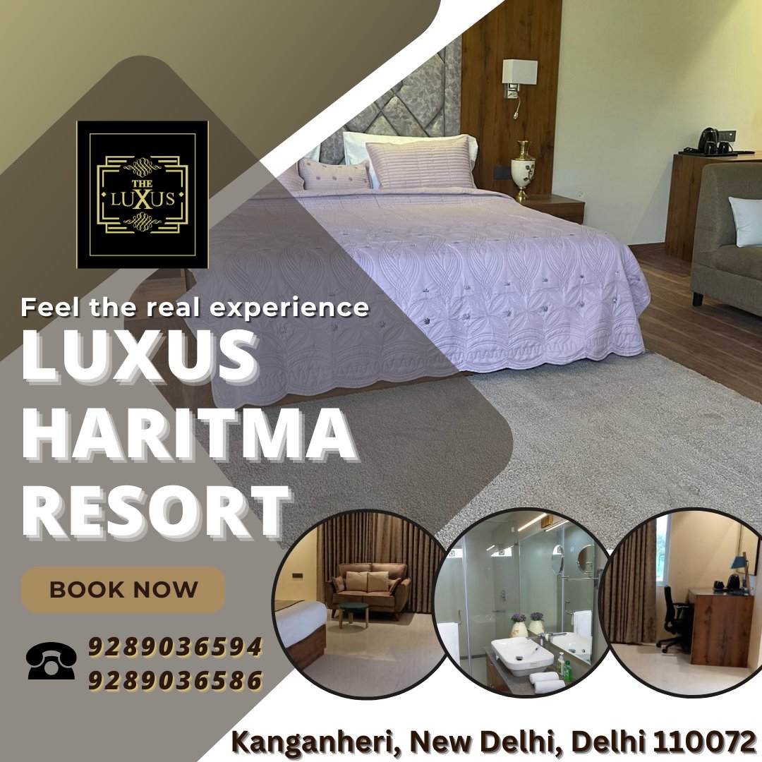 LuxusResort's tweet photo. Luxus Haritma Resort
Hotel Facilities
Luxurious rooms
Restaurant
Swimming Pool
Adventure activities
Wedding Lawn
Banquet Hall
Kanganheri, New Delhi
Reach us at 9289036587, 9289036591
reservations@theluxushotels.com
https://t.co/bo2vvDsOoV
#delhigram #delhi #delhidiaries #sodelhi https://t.co/kSTFfmjIlI