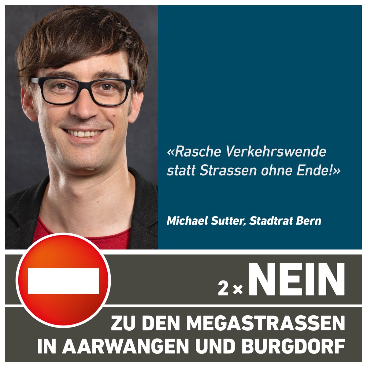 Die Infrastruktur ist entscheidend für die Wahl der Verkehrsmittels. Statt neuer #Megastrassen braucht es d deshalb sichere und direkte Velowege und ein gutes ÖV-Angebot.

2x NEIN zu noch mehr Strassen und noch mehr Autoverkehr am 12. März!