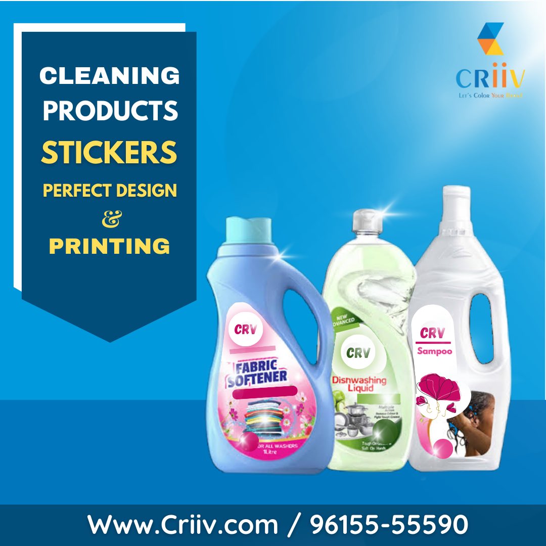 criiv_india's tweet image. 📣 Cleaning Products Labels and Stickers Printing Services!
.
.
For more details visit our website Criiv.com or call us ￼096155 55590
.
.
#CriivIndia #cleaningproductlabel #cleaningproductforprint #brading #customlabel #customsticker #customised #makelabel #label