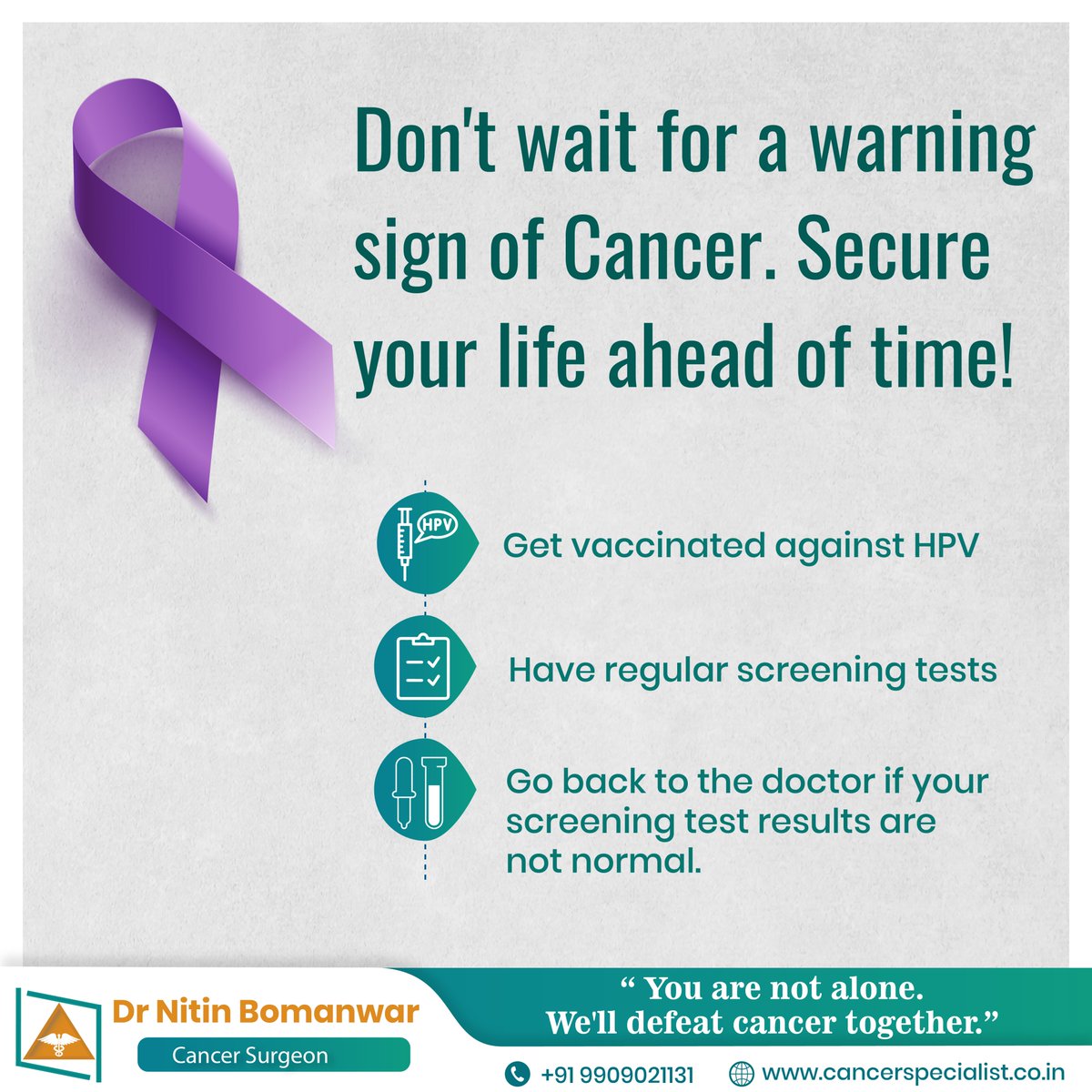 DrNitinBomanwar's tweet image. Don't wait for the warning sign of Cancer?
#bestcancerspecialistinnagpur #cancerspecialistinnagpur #cancerexpert 
#cancersymptoms #cancerinindia #cancerawareness #typesofcancer #causesofcancer #spreadcancerawareness #CancerSpecialist #breastcancer #prostatecancersupport