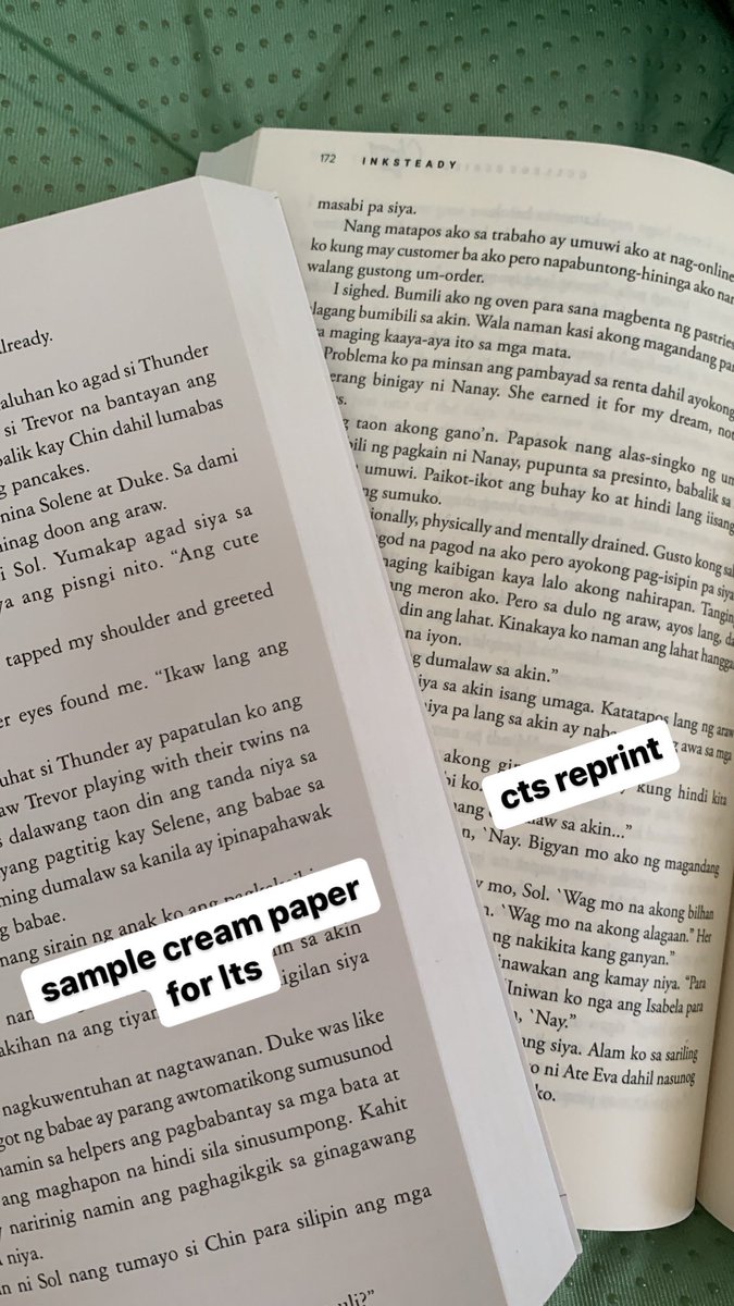 inksteadywp's tweet photo. take 2

as you can see, magkaiba ang sample cream paper for LTS at cream paper ng CTS reprint. mas malaki kasi ang premium LTS (6.25 x 9.25) kumpara sa CTS reprint (5.25 x 8.5) at walang available cream paper in bigger size yung supplier ng publisher. https://t.co/KzQ3d2n4z4