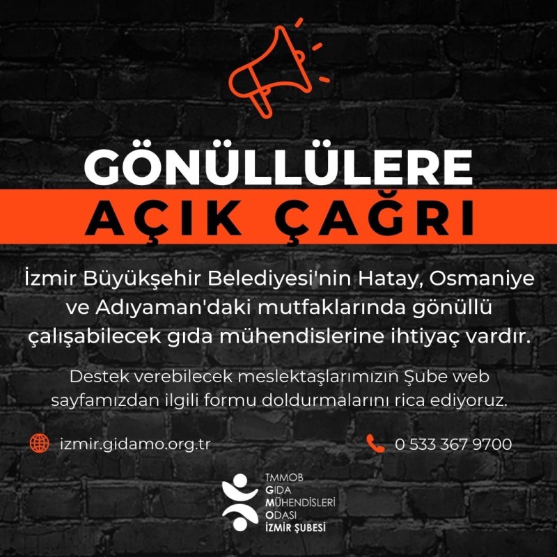 GÖNÜLLÜLERE AÇIK ÇAĞRI 📢

Forma erişmek için 👇

🔗 gidamo.org.tr/genel/bizden_d…

#tmmob #gıdamo #gıdamoizmir #gıdamühendisi #deprem #afet
