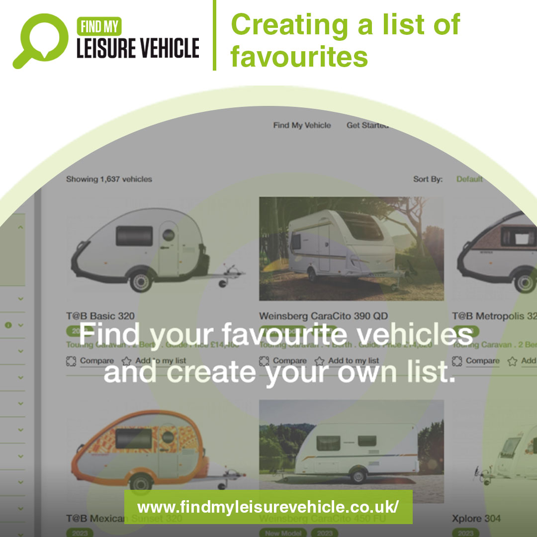 We are at the #NEC this week for the Caravan, Camping & Motorhome Show!

Before you come and visit, check out our website where you can create your own 'list' of vehicles that you most like the look of. 

#caravancampingandmotorhomeshow #neccaravanshow #findmyleisurevehicle