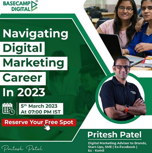 Basecampdigi's tweet photo. Don't give up this fantastic chance to increase your knowledge and learn from professionals in the field! Attend our free webinar on digital marketing careers to get the most recent methods, approaches, and insights.  

#digitalmarketing #career #freshers https://t.co/kF5LNku5iW