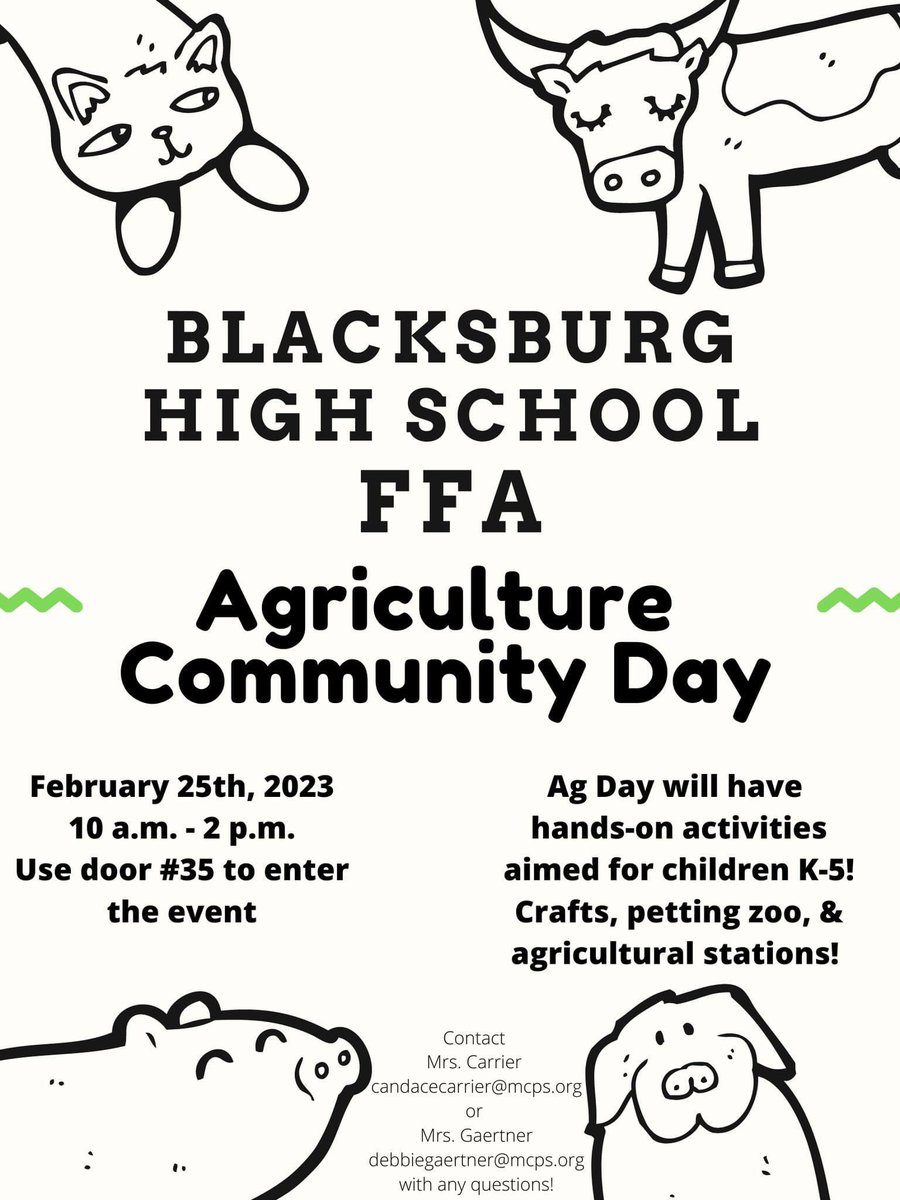 Join us on Saturday for some fun! It will be chilly so bundle up for all the outdoor activities.