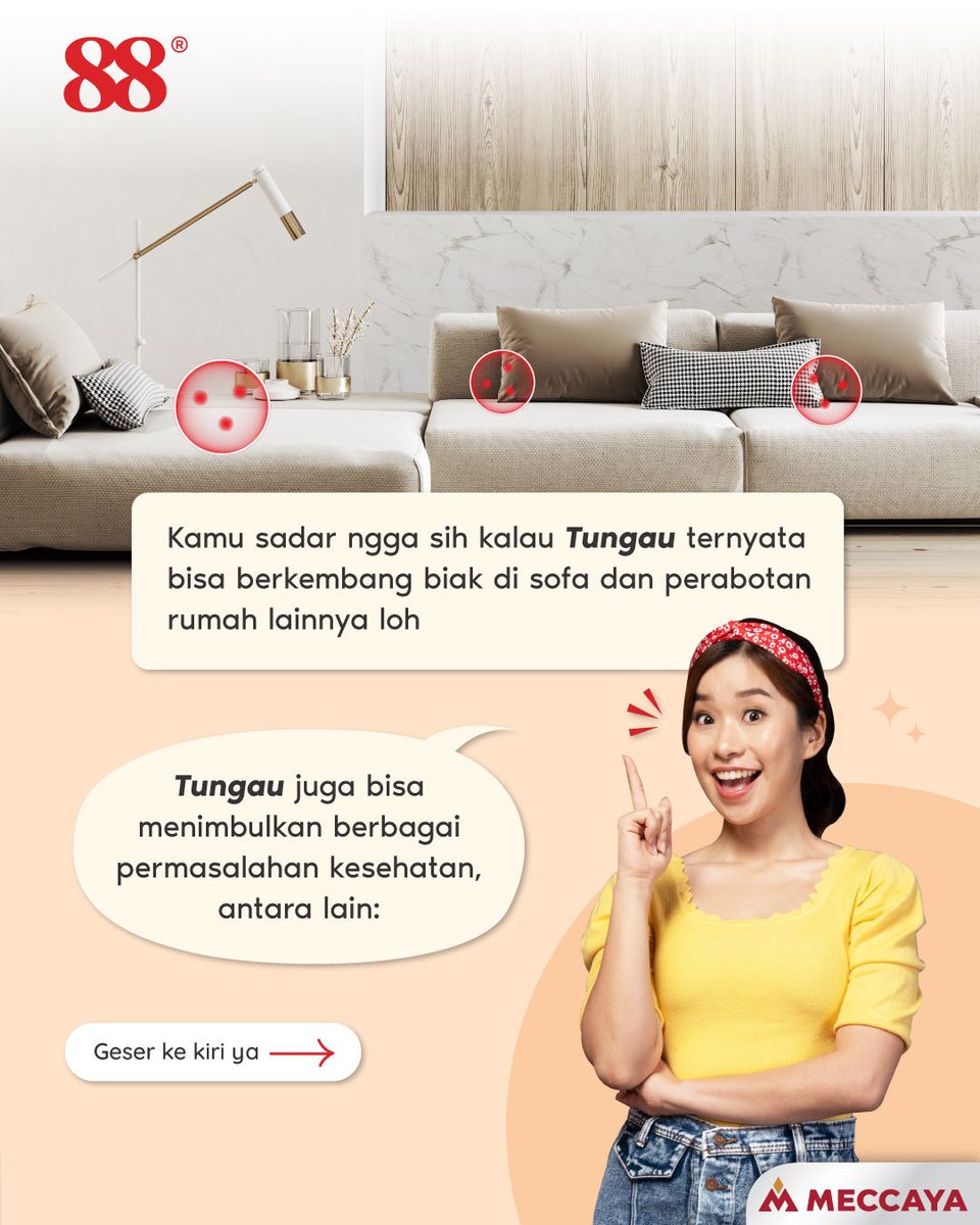 88dermatology's tweet photo. Jadi, jangan #Nethink dulu ya kalau pasanganmu gatal ๐คฃ
Bisa jadi itu karena #Tungau yang nempel di sofa pas dia lagi main di rumahmu ๐ฐ
Yuk rutin bersihkan #Sofa di rumah dengan menggunakan vacuum cleaner agar tidak menjadi sarang tungau ๐ https://t.co/uMrEWcTJlD