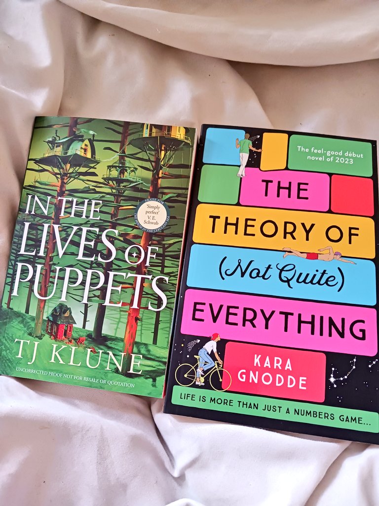 Gorgeous bookmail this morning from @bookbreakuk. Thank you to @torbooks for #InTheLivesOfPuppets by TJ Klune I've absolutely adored his other books and @MantleBooks for #TheTheoryOfNotQuiteEverything #Bookmail #Booktwitter