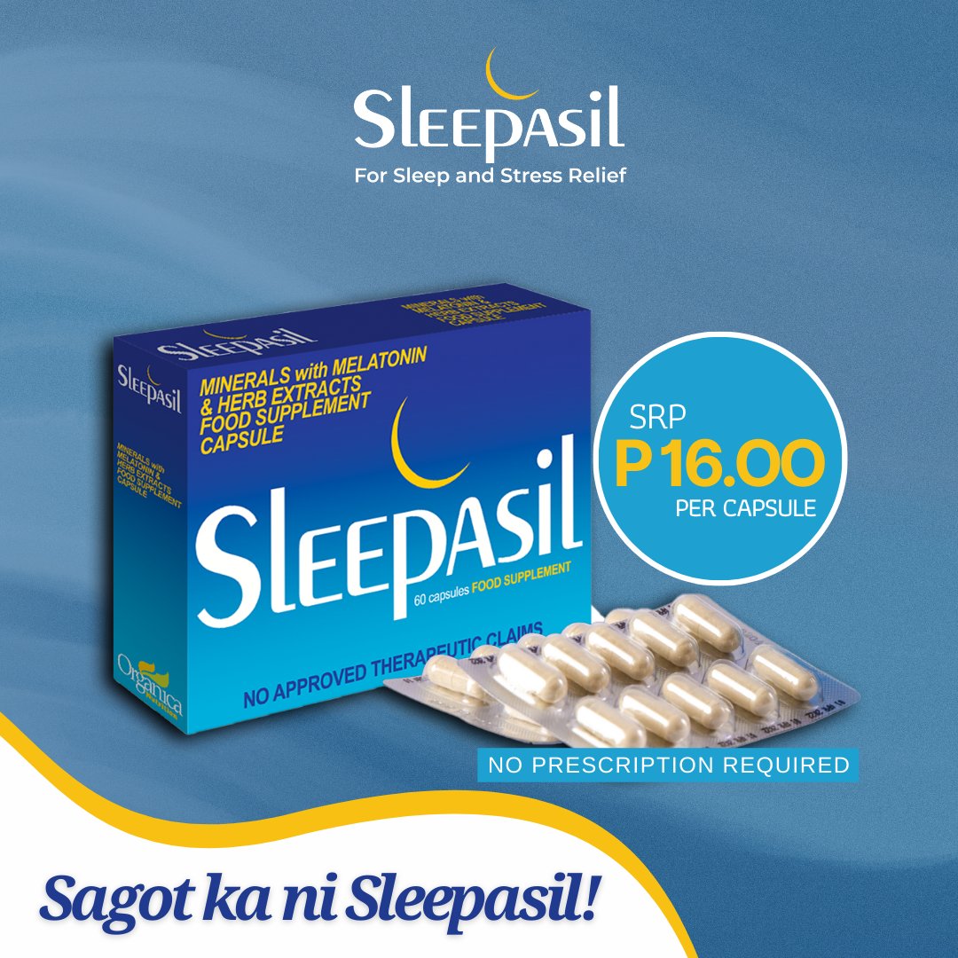 Sleepasil's tweet photo. Can't sleep and feeling uneasy? Sagot ka ni Sleepasil!  

Sleepasil is a sleep supplement that helps you fall asleep faster, and get better quality sleep. Its main ingredients are melatonin, valerian root, and chamomile. (1/2) https://t.co/g0e8cim4Z9
