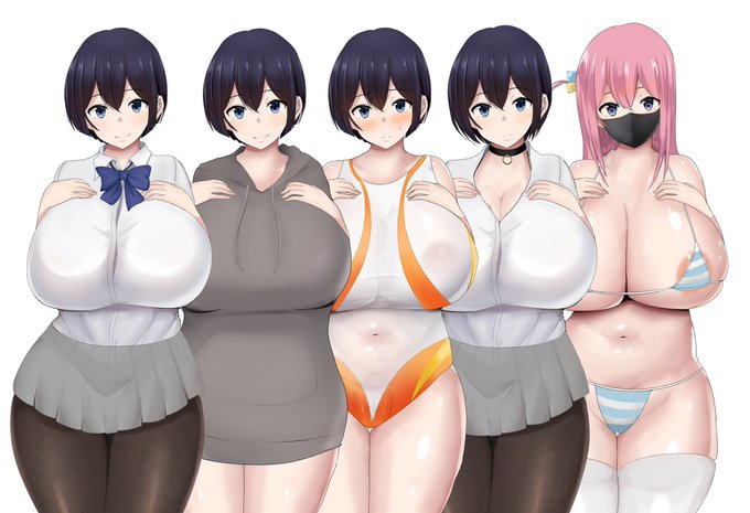 イメージを沸かせるために立ち絵差分を
数種類描いてみました。某ぼっちコスも案外似合ってるかも? 