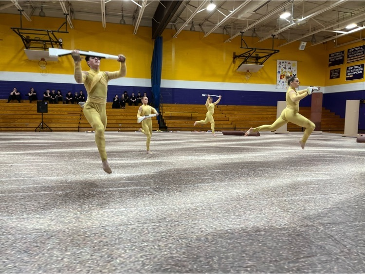 BMRHS Winter Guard and Percussion performance last night 💜💛