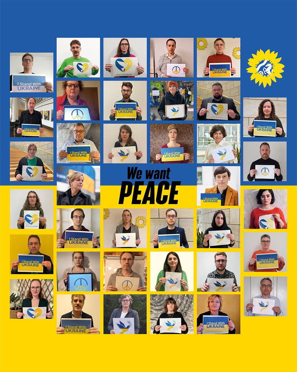 Ein Jahr ist es heute her, dass Russland die gesamte #Ukraine brutal angegriffen hat. Unsere volle Solidarität gilt den Ukrainerinnen und Ukrainern. Putin muss diesen Krieg endlich beenden! #Peace in Ukraine! gruene.fr/1fv