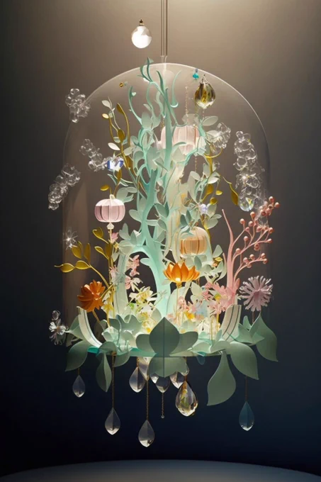 AIの書いたお花のシャンデリア#midjourney 