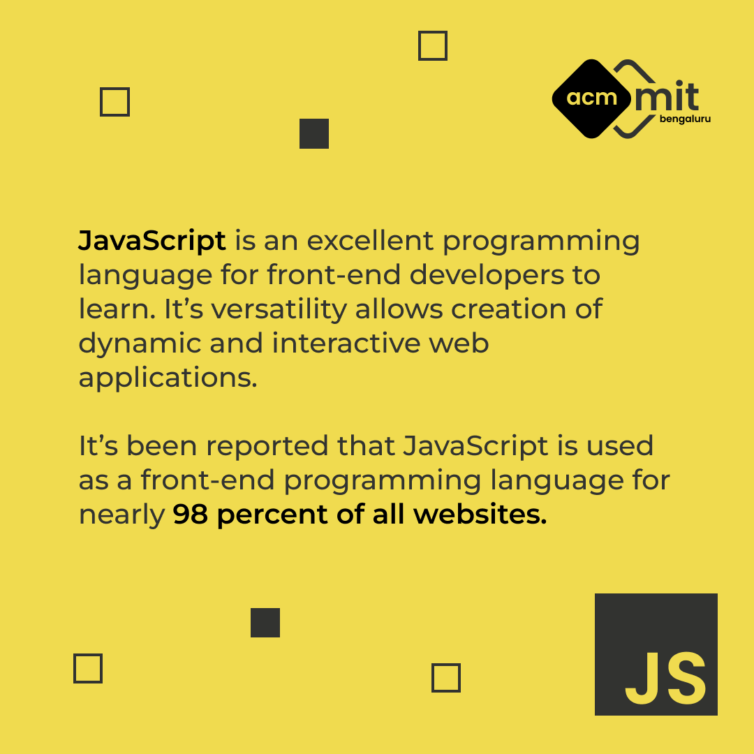 acm_mitb's tweet photo. Here's to why it's the most popular language out there...
.
.
.
#acm #mitb #mahebengaluru #associationforcomputingmachinery #javascript #webdevelopment #codealong https://t.co/G5cFikjQ8s