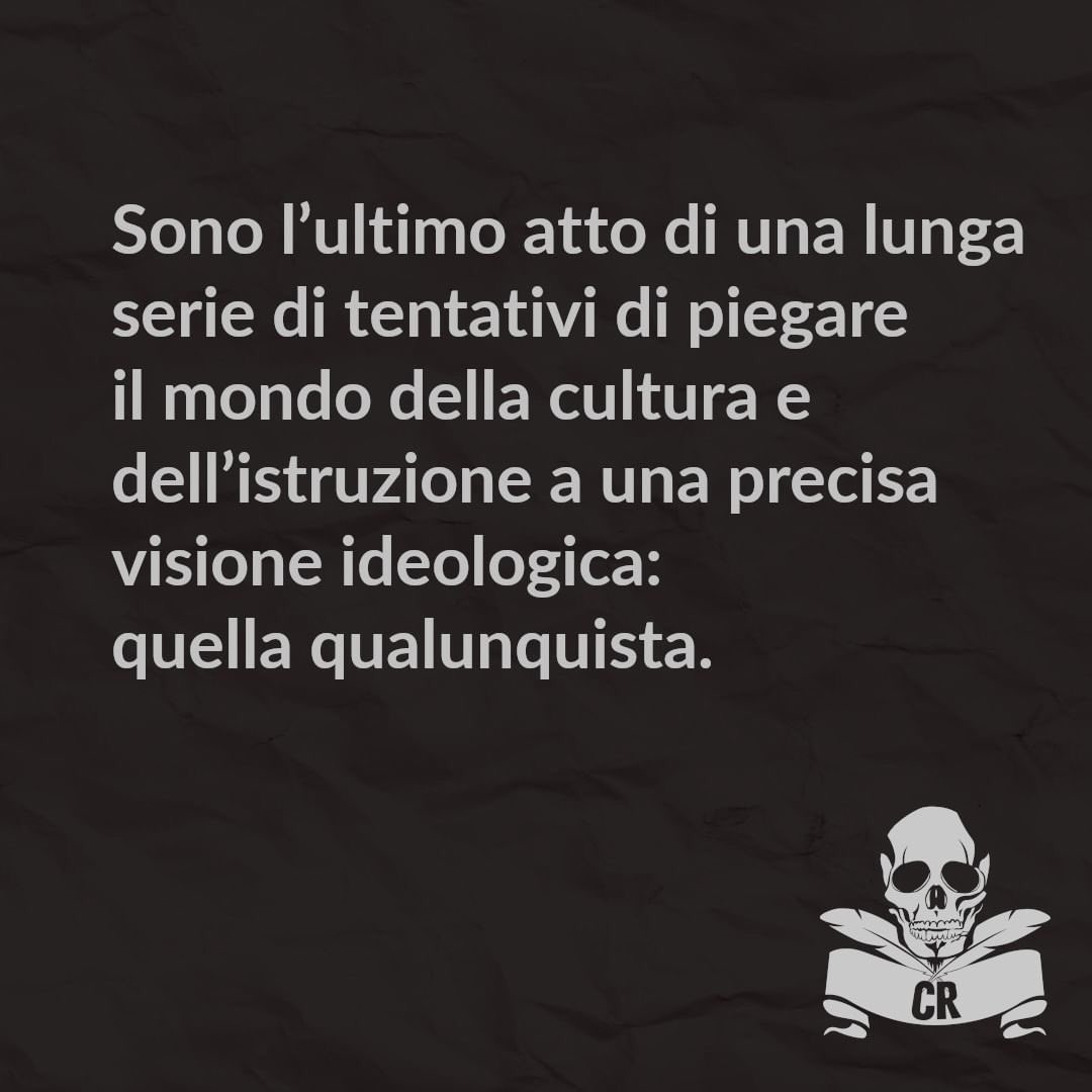 GobeBlind's tweet photo. Posted @withregram • @cronacheribelli /1 Il nostro commento sulle parole del ministro Valditara.

#valditara #ministrovalditara #cannibaliere #cronacheribelli #fascismo #antifascismo #firenze #firenzeantifascista #firenzeantifa https://t.co/UABqSePUOS