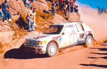 allaboutmayetml's tweet photo. #OnThisDay 40 years ago was launched the Peugeot 205. Pic: already-retired #F1 driver Carlos Reutemann en route to a brilliant 3rd in the ’85 #RallyArgentina in a 205 Turbo 16. #AnorakFact: he’d done a #WRC rally before, the ’80 #RallyCodasur, in a Fiat 131 Abarth (3rd also). https://t.co/PmqT9Bw02A