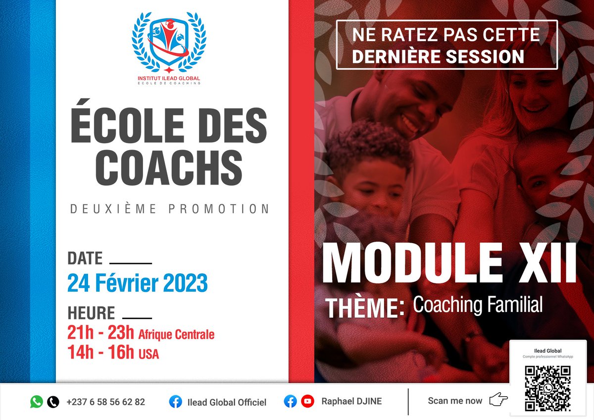 ilead_global's tweet photo. 𝗜𝗻𝘀𝗰𝗿𝗶𝘃𝗲𝘇-𝘃𝗼𝘂𝘀 𝗺𝗮𝗶𝗻𝘁𝗲𝗻𝗮𝗻𝘁  sur https://t.co/OD0epQxDB4
ou appelez-nous  +353-894-950-321 et faites partie de la 3è𝙢𝙚 𝙥𝙧𝙤𝙢𝙤𝙩𝙞𝙤𝙣 et profitez de l'expérience d'être un coach certifié à la fin de votre formation.  
#coachingtips #cameroon https://t.co/r2jO5hf0Yx