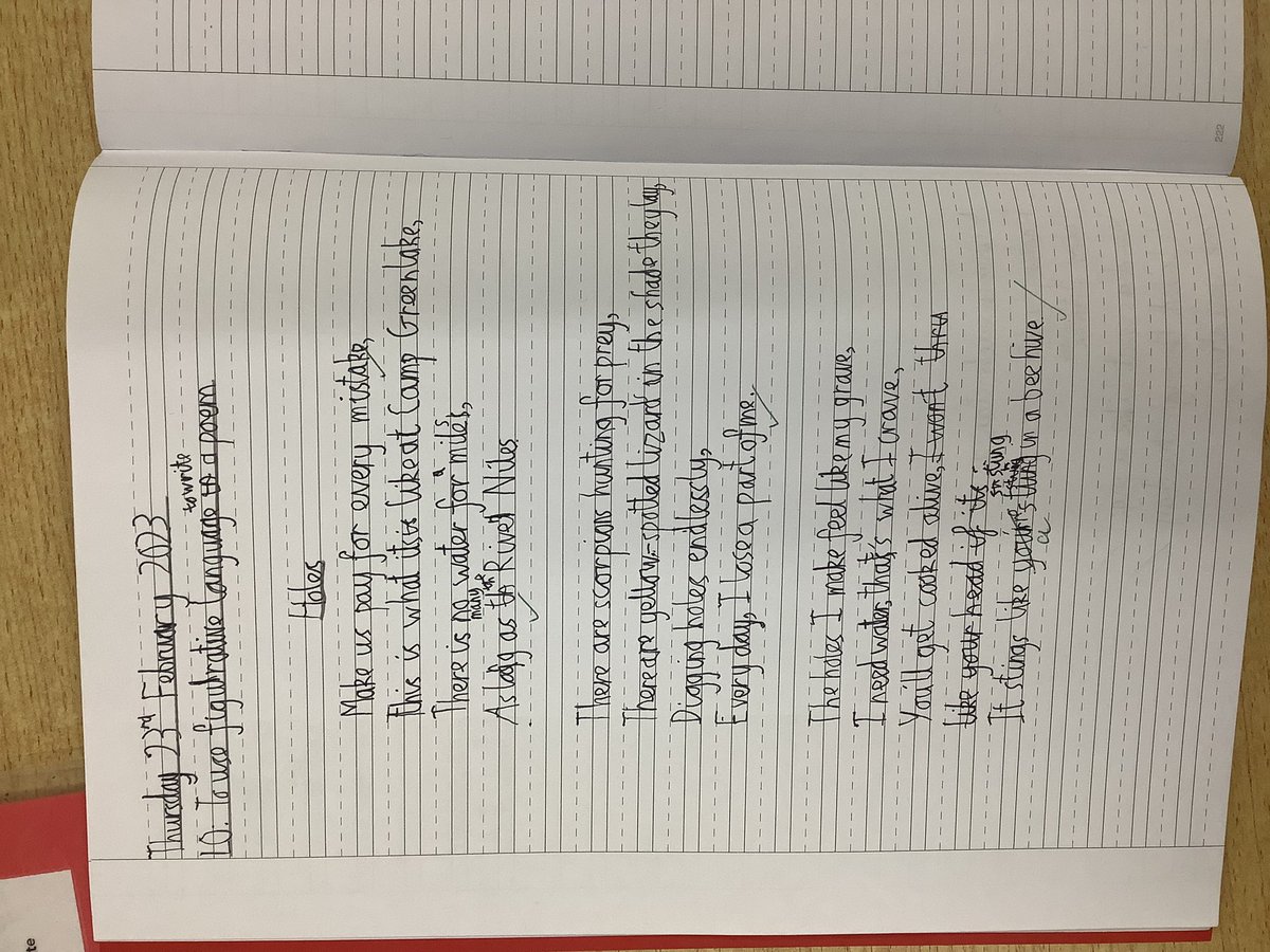 knockhally6's tweet photo. Take a look at some of the poems that year six have been writing this week. 
Our topic this term is Crime and Punishment. 
We have been studying the book ‘Holes’. https://t.co/k4bV7QQrRR