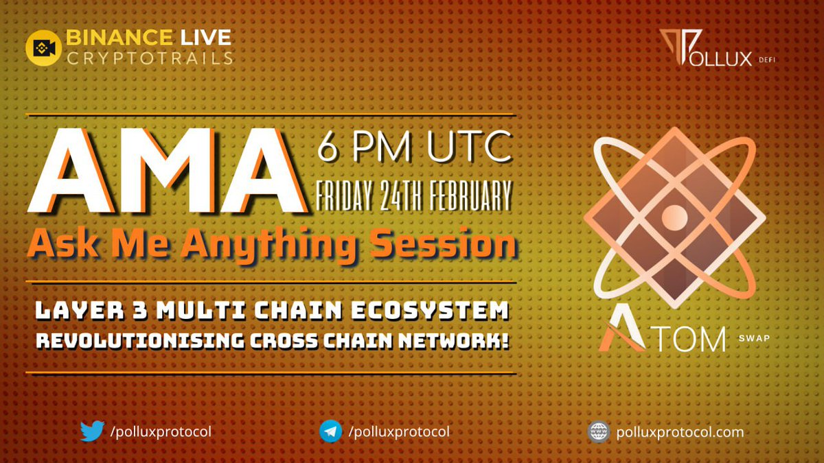 join our AMA on binance with @PolluxProtocol at 6 pm. $200 Giveaway. binance.com/en/live/video?…