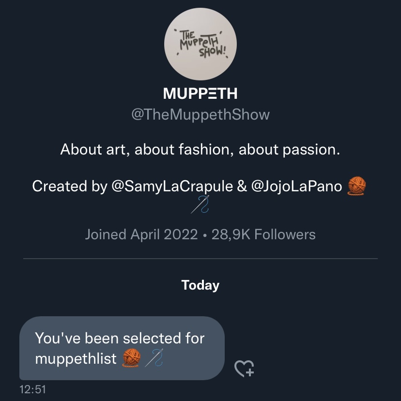 Do not interact with this tweet and you might not get this DM.

🧶🪡