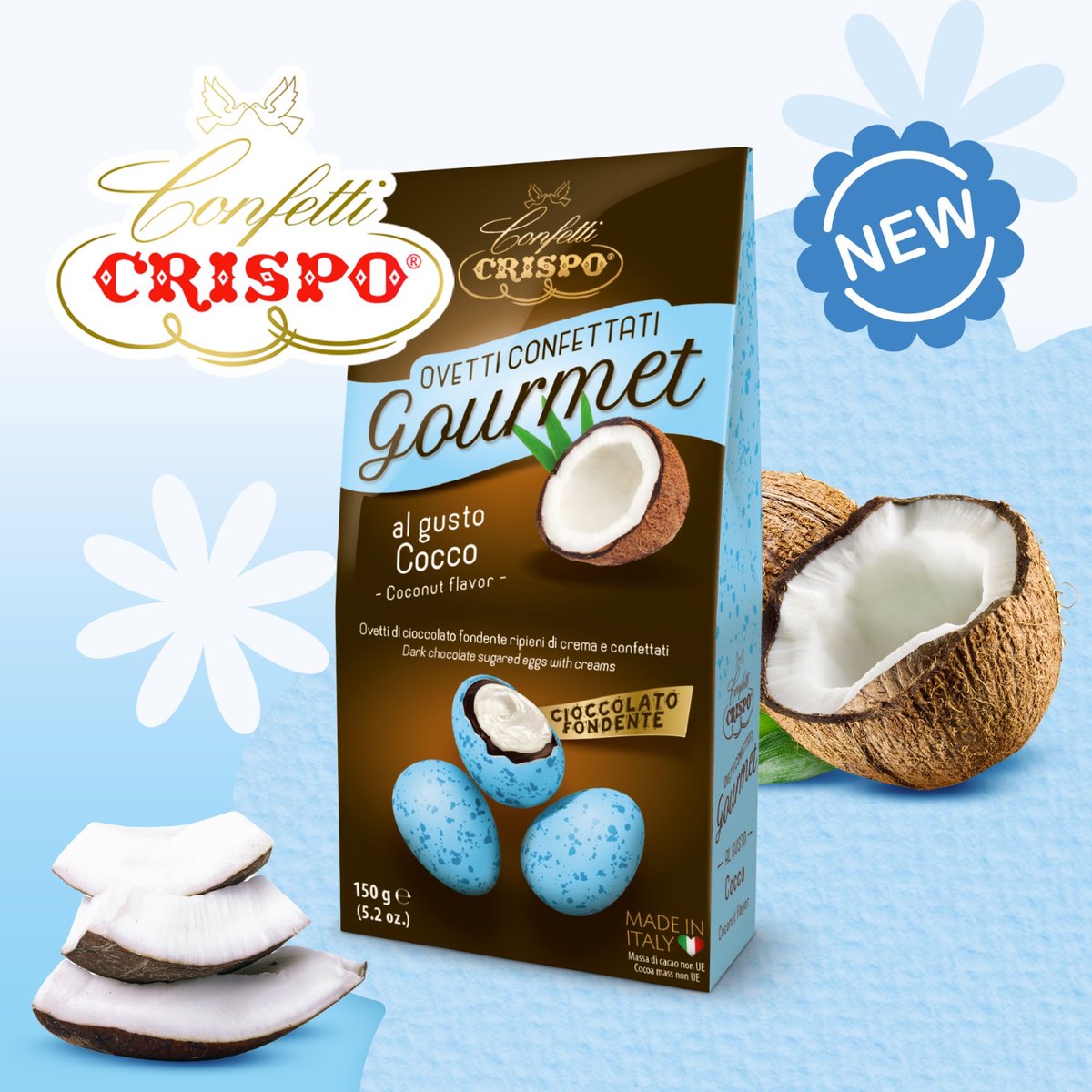 ConfettiCrispo's tweet photo. #Ovetti confettati Gourmet maculati al #cioccolato fondente e con la crema al gusto di #cocco ๐ฅฅ https://t.co/7zfNaEvMiz