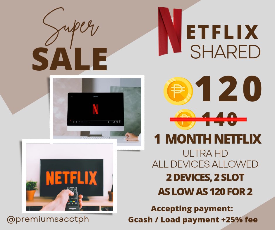 premiumsacctph's tweet image. 🔥 NETFLIX PREMIUM 🔥

Message Us @premiumsacctph

‼️WATCH THE PH TRENDING‼️
             
          FOR ONLY 120 FOR 2

      💗 2 DEVICES, 2 SLOT💗

PROOF #PAPH_FeedBack @TransactProofs

MOP: GCASH /  LOAD PAYMENT 🎊💯

MESSAGE @premiumsacctph
TO AVAIL OR INQUIRY !!💌🛒