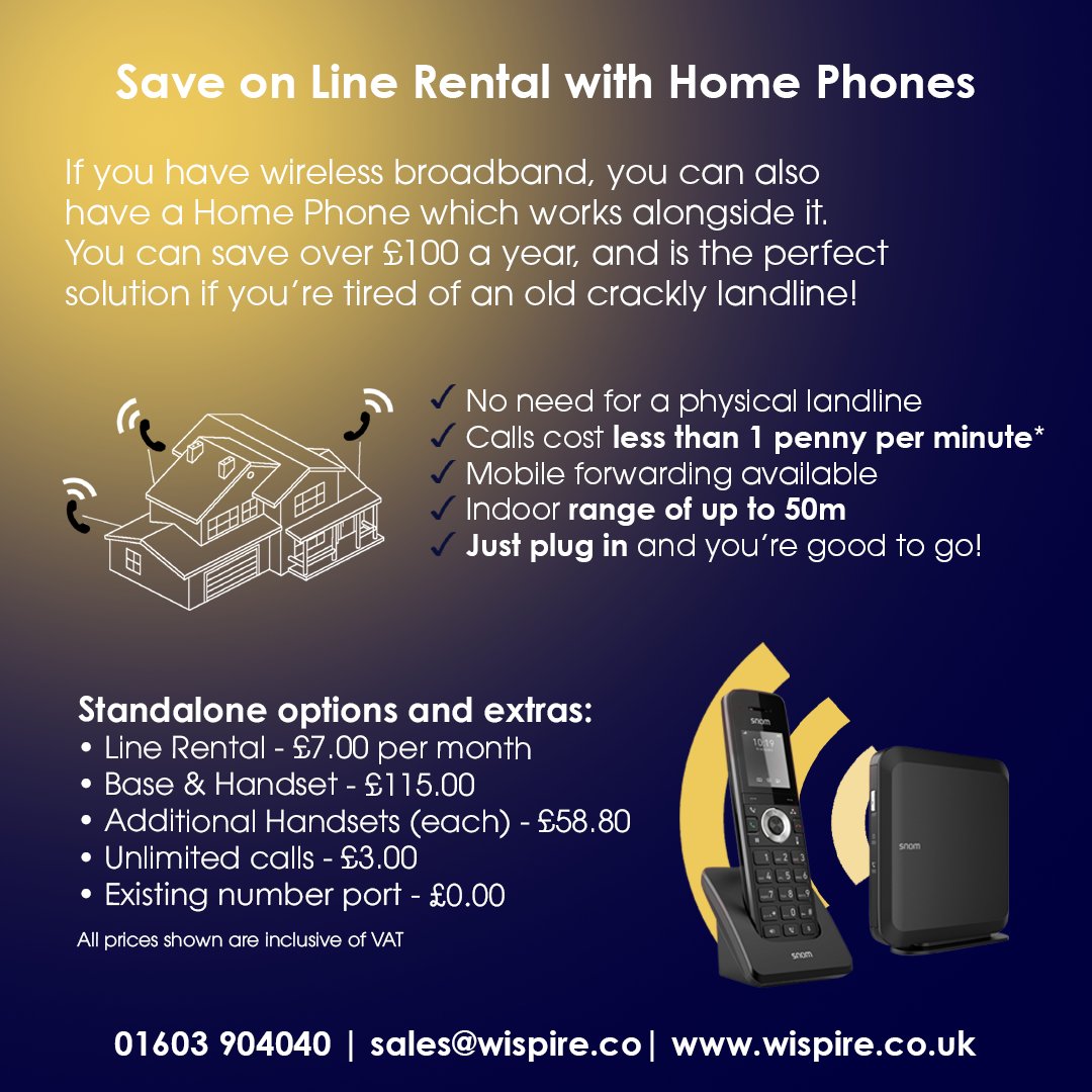 Are you ready for the big switch off?

No need to panic, we have you covered with our VoIP Home Phones!

Call us today for more information on 01603 425209 or email us at sales@wispire.co