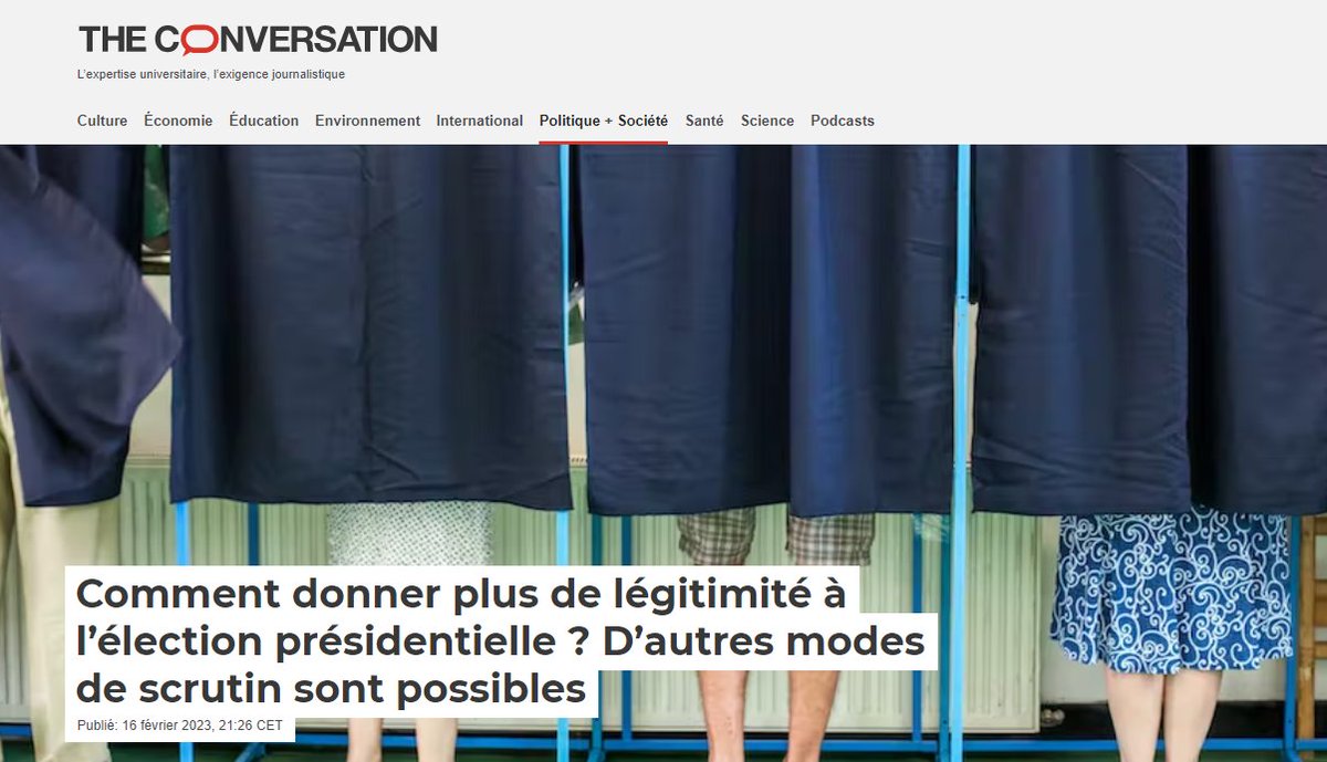 insadelyon's tweet photo. 🗳️ Comment donner plus de légitimité à l’élection présidentielle ? D’autres modes de scrutin sont possibles, analysent Jean-Baptiste Aubin @insadelyon &amp; Antoine Rolland @univ_lyon2. A lire dans @FR_Conversation => https://t.co/u101O30k60

#RechercheINSALyon https://t.co/cwXuMXaO5s