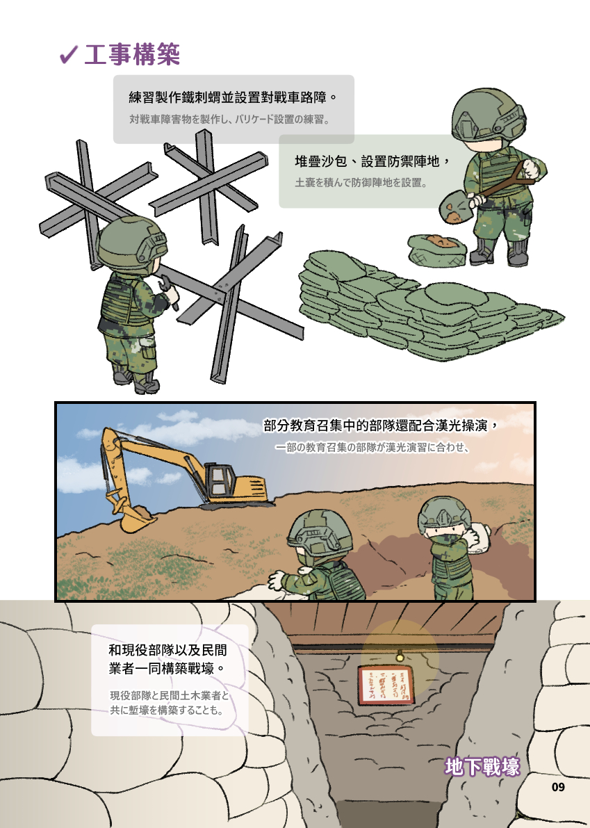 ウクライナ戦争で進化を遂げた台湾軍の教育召集。戦闘能力の向上以外、続戦力(戦場生存)にも重点が置かれました。 