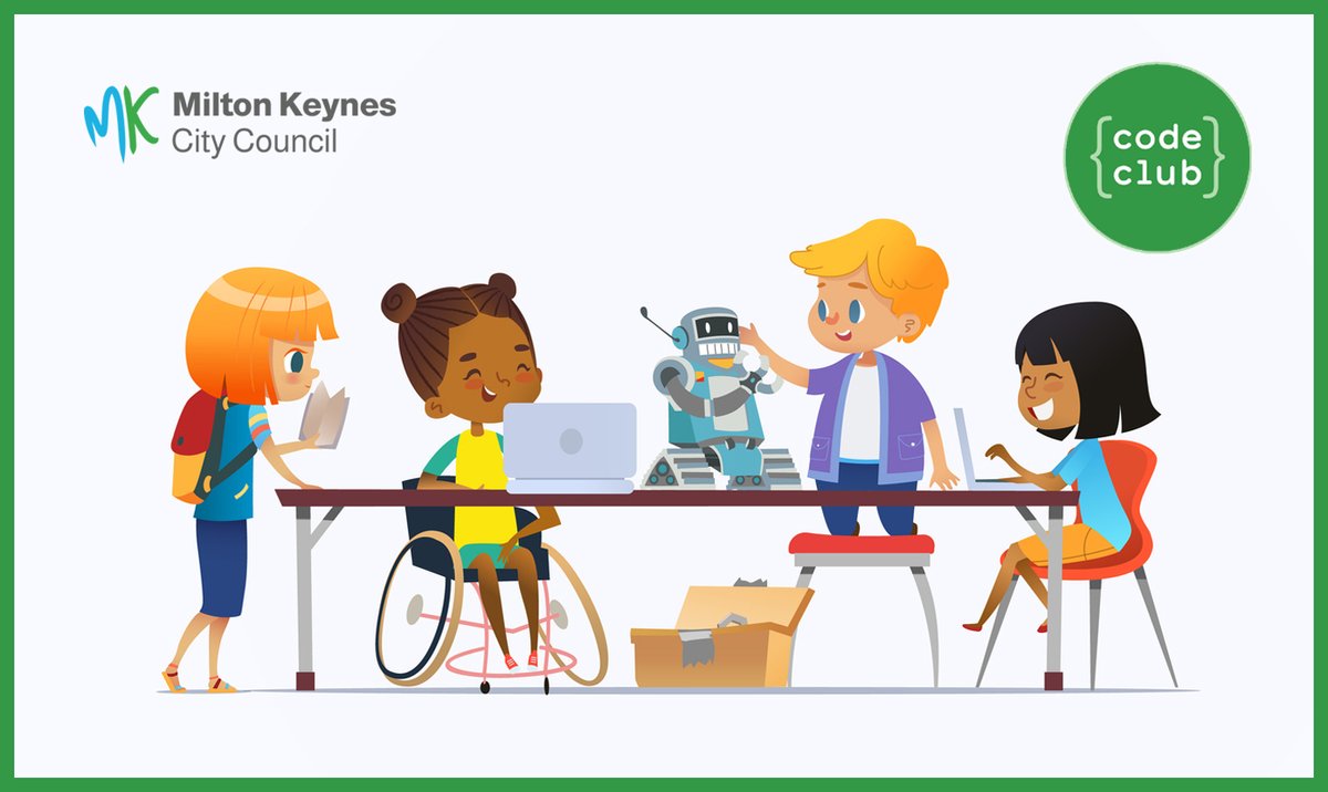 MKLibraries's tweet photo. We have some free places at our Code Club sessions Mondays 4-5pm at Central Library. We’re part of the #CodeClubUK programme and aim to help the next generation get excited about computers through coding, game playing, animations and website. Ages 9-13. https://t.co/Is9MWo1ZKx https://t.co/VNdB6wPNIN