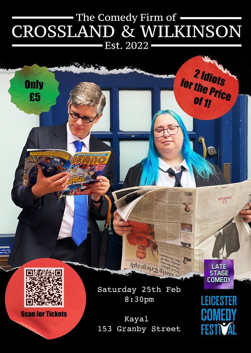 Eep! Tomorrow! <a href="/WilkinsonSamuel/">Sam Wilkinson</a> (with our friends <a href="/latestagecomedy/">Late Stage Comedy - Leicester Comedy Festival '24!</a>) and I are doing our silly thing at <a href="/LeicsComedyFest/">Leicester Comedy Festival</a>. I'm currently swinging wildly between excitement and nausea! If you're in, near or have just heard to Leicester then you should come! bit.ly/CWLeicester