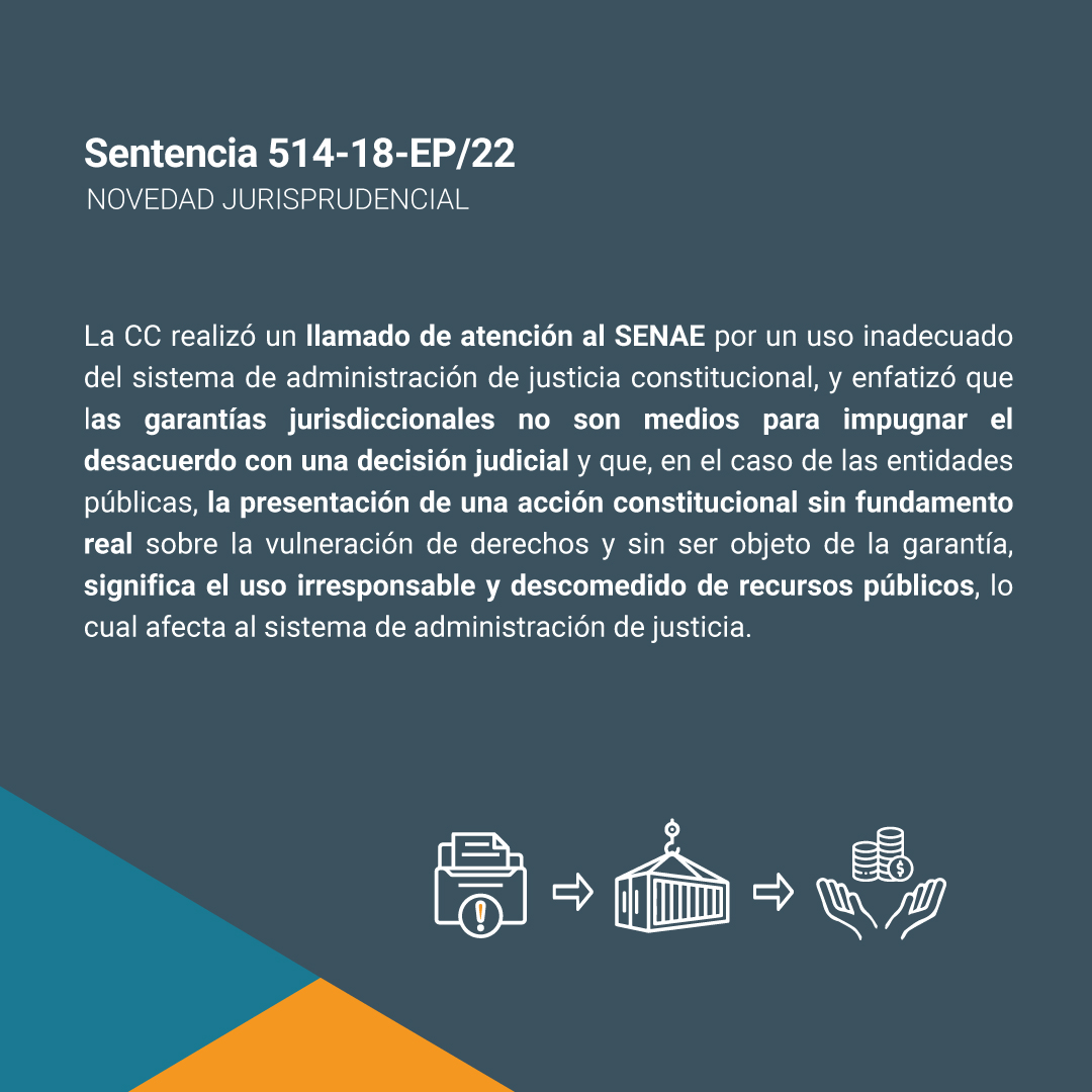 CorteConstEcu's tweet photo. La acción extraordinaria de protección no debe ser usada para expresar el desacuerdo con una decisión judicial, y la presentación de esta acción por parte de las instituciones públicas incumpliendo su objeto significa un uso irresponsable de recursos públicos. https://t.co/FAACpr5Yws