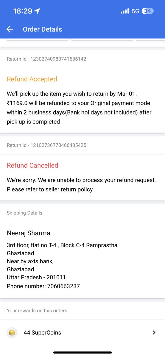 SharmaS39's tweet image. My order is to be returned then why is it getting canceled again and again
#FlipkartAtYourService #flipkart