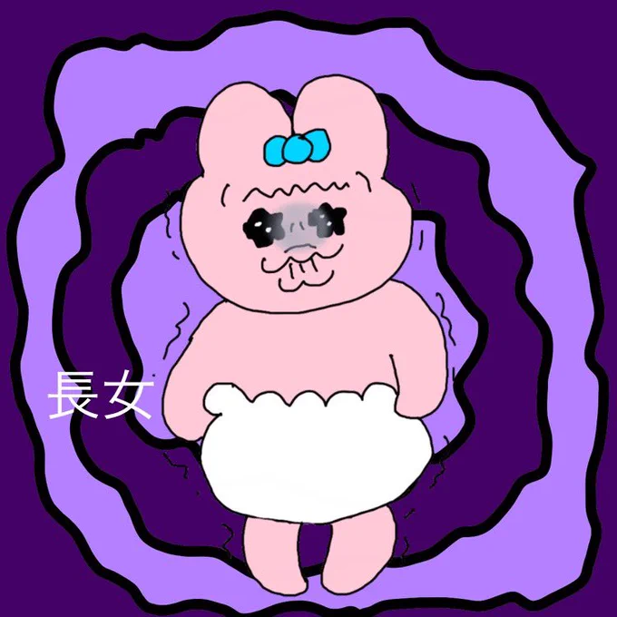 【おぱんちゅうさぎ】昨日は久々に3姉妹揃ったのでお絵描き大会をしたのですが、大切な何かが姉で途絶えていることが分かりました。姉『ねぇ、なんで?!笑』私・妹『え、なにが!?』 