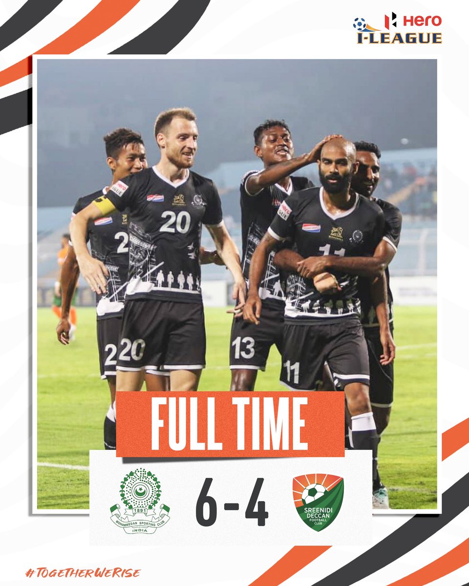 FULL-TIME ⌛️ @MohammedanSC dent @sreenidideccan's title hunt in a high scoring tie : Score stunning 6️⃣-4️⃣ win! MDSP 6️⃣-4️⃣ SDEC #MDSPSDEC ⚔️ #HeroILeague 🏆 #TogetherWeRise  🤝 #IndianFootball ⚽