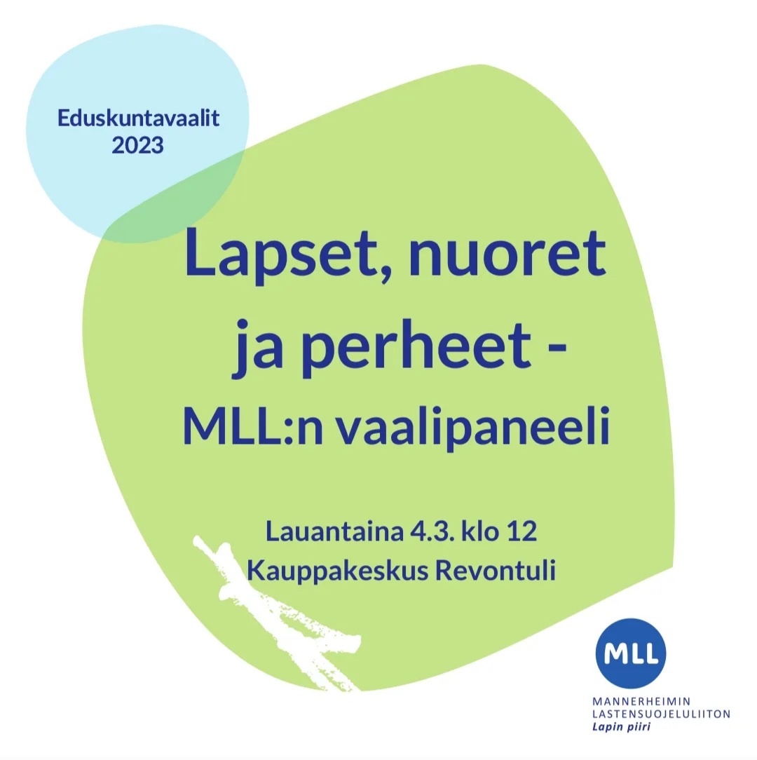 MLL_Lapinpiiri's tweet photo. 🎈Pian valittavat kansanedustajat ovat päättämässä, miten Lapin lasten ja nuorten hyvinvointi rakentuu. Tule mukaan MLL Lapin piirin 'Lapset, nuoret ja perheet' -vaalipaneeliin 4.3. klo 12 Kauppakeskus Revontuleen. Lisätietoa 👇
https://t.co/h9wrUe9VhV
#eduskuntavaalit2023 https://t.co/vEZDpoMpYK