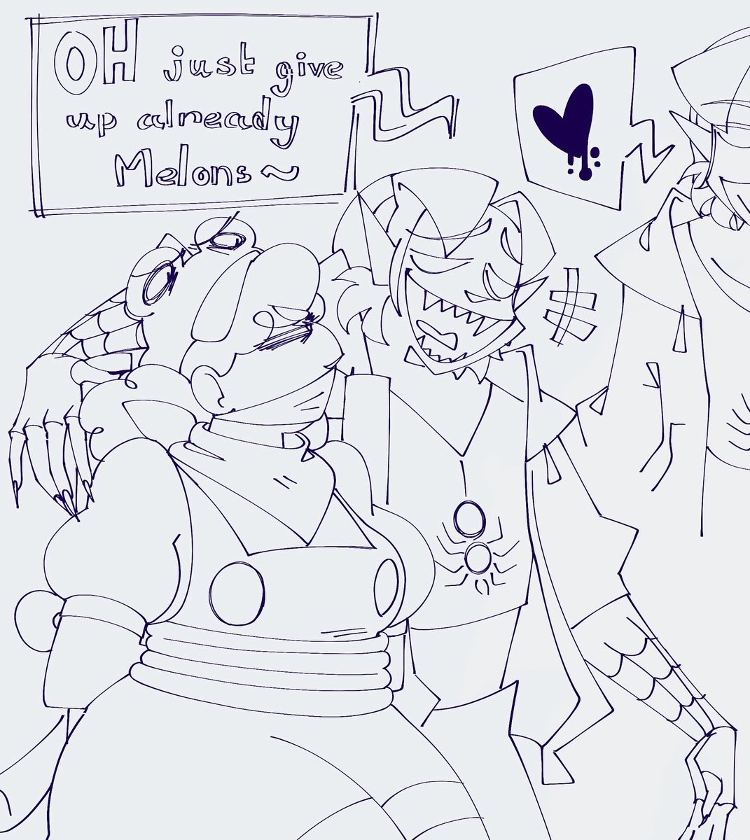 unknown_arie's tweet photo. I have…ocs 
I’m working on my very own comic series and I’m hoping to post some few episodes soon on tumblr 🦧

Basically it’s about a criminal and a super-heroine being unintentional frenemies somehow getting into misadventures together 

#ocs #oc #melonsservedwithspiders https://t.co/gou4j8qsbT