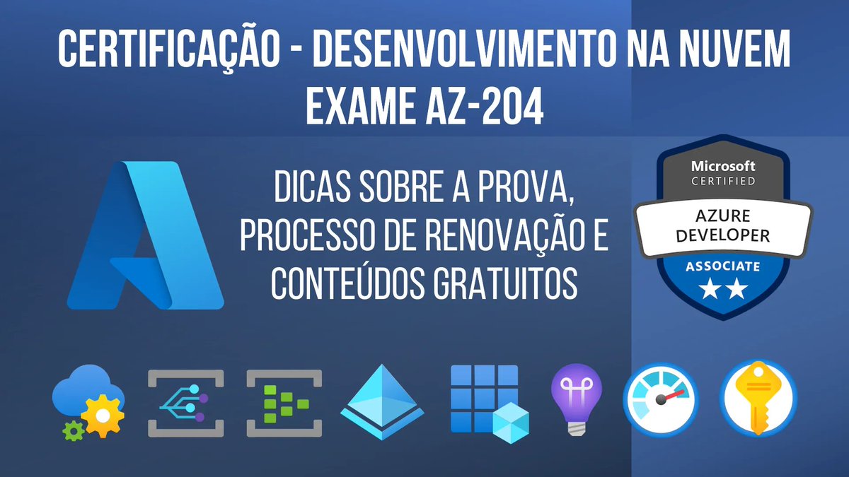 RenatoGroff's tweet photo. Novo artigo no meu blog -> Dicas e Renovação da Certificação AZ-204 - Developing Solutions for Microsoft Azure -- Link: https://t.co/uVIiwAfCNb
#azure #microsoft #devops #sre #cloud #security #azurekeyvault #azureappconfiguration #azureeventgrid #azuread #applicationinsights https://t.co/PsMhnv3rE8