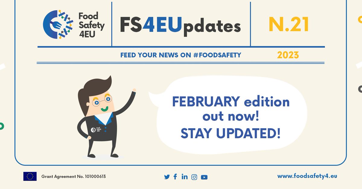fs4eu's tweet photo. π’ Hey, do you know what's new in the #foodsafety sector?!
π΄ The February #FS4EUpdates are OUT NOW! Opportunities, news and events are waiting for you!
π Have a look & download it here https://t.co/wMnn3LoLdL https://t.co/QETzMIwNsl