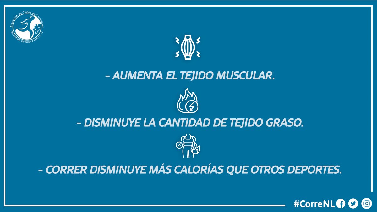 Uno de los beneficios de llevar una rutina de running🙌  es mantenerte en tu peso ideal💪, pues quemas las calorías que generaste ese día🏋🏻. Si lo conviertes en parte de tu rutina será beneficioso a largo plazo👀👇 .

#CorreNL #Runner #Running #RutinadeRunning