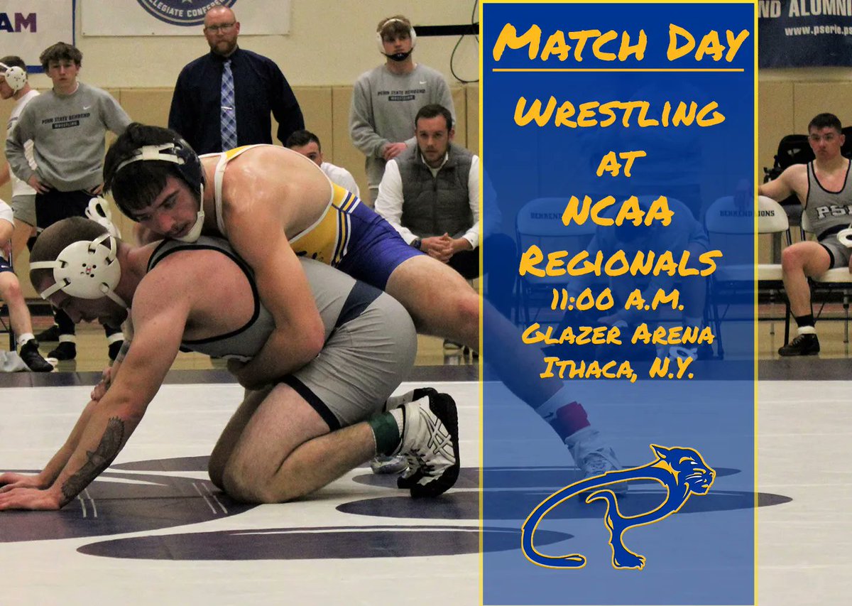 UPB_Panthers's tweet photo. Matchday: @UPBWrestling at NCAA Mideast Regionals
11:00 A.M. | Glazer Arena | Ithaca, N.Y.
💻 - https://t.co/XQ4XC0nWR3 https://t.co/mbA1toM6i8