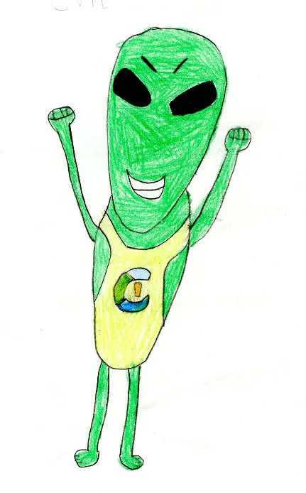 citizensofcyber's tweet image. Here’s the first of our headteacher’s #cofcmascot winners! This evil alien likes to hack, and doesn’t like hacker stoppers! 

@Whitehillsps 
@PeelPrimary 
@InverbrothPS