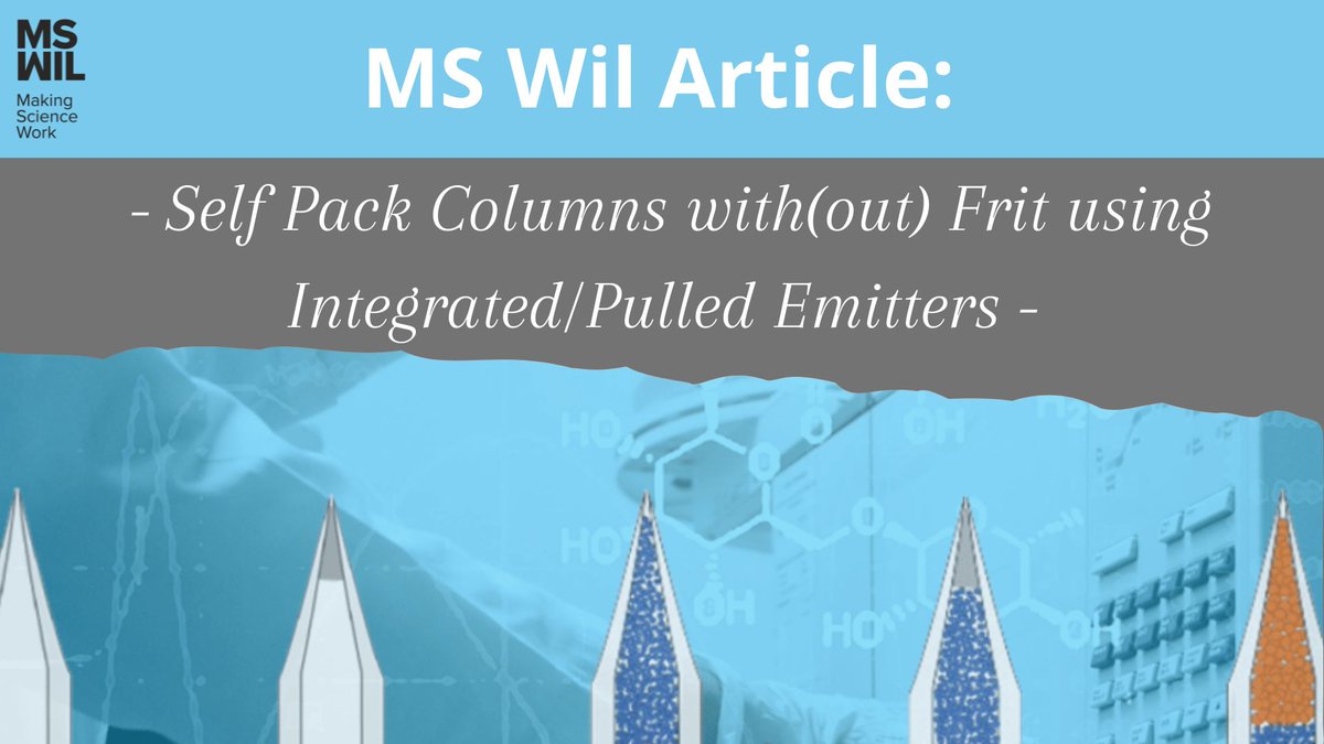 mswilbv's tweet image. As many of our customers pack their own pulled emitter columns, MS Wil provides several options to fulfil this need. 

In this article we provide several Self Pack columns, with different ID’s and with or without integrated frits: ow.ly/JvaR50MUcoC

#SelfPack #MassSpec