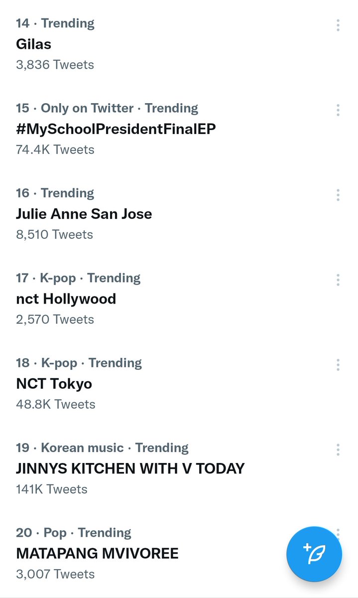 quorumsense12's tweet photo. My 105th screenshot of the trendlist. Consistent top trending nationwide since day 1 ang MCI. Hindi nawawala sa top 5.

Top 1 #MCIEndingYarn
4 Magic Sarap
5 FILAY Endgame
6 Fidel
7 Ibarra
10 #MCIFinale
11 Klay
16 Julie Anne San Jose

- multiple trending MCI related topics/words https://t.co/J535i8JFH3