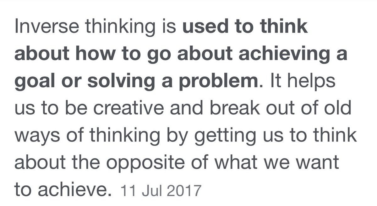 Pete Moore (@selfmgttoolkit) on Twitter photo So this morning I was talking to <a href="/JackCardy/">Jack Cardy</a> at the gym and he told me about βInverse Thinkingβ
Example: think about doing all the things to make my pain / health conditions worse, but then do the opposite π§ So this morning I was talking to <a href="/JackCardy/">Jack Cardy</a> at the gym and he told me about βInverse Thinkingβ
Example: think about doing all the things to make my pain / health conditions worse, but then do the opposite π§